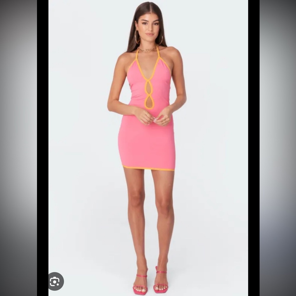 COPY - EDIKTED - Neon pink mini dress